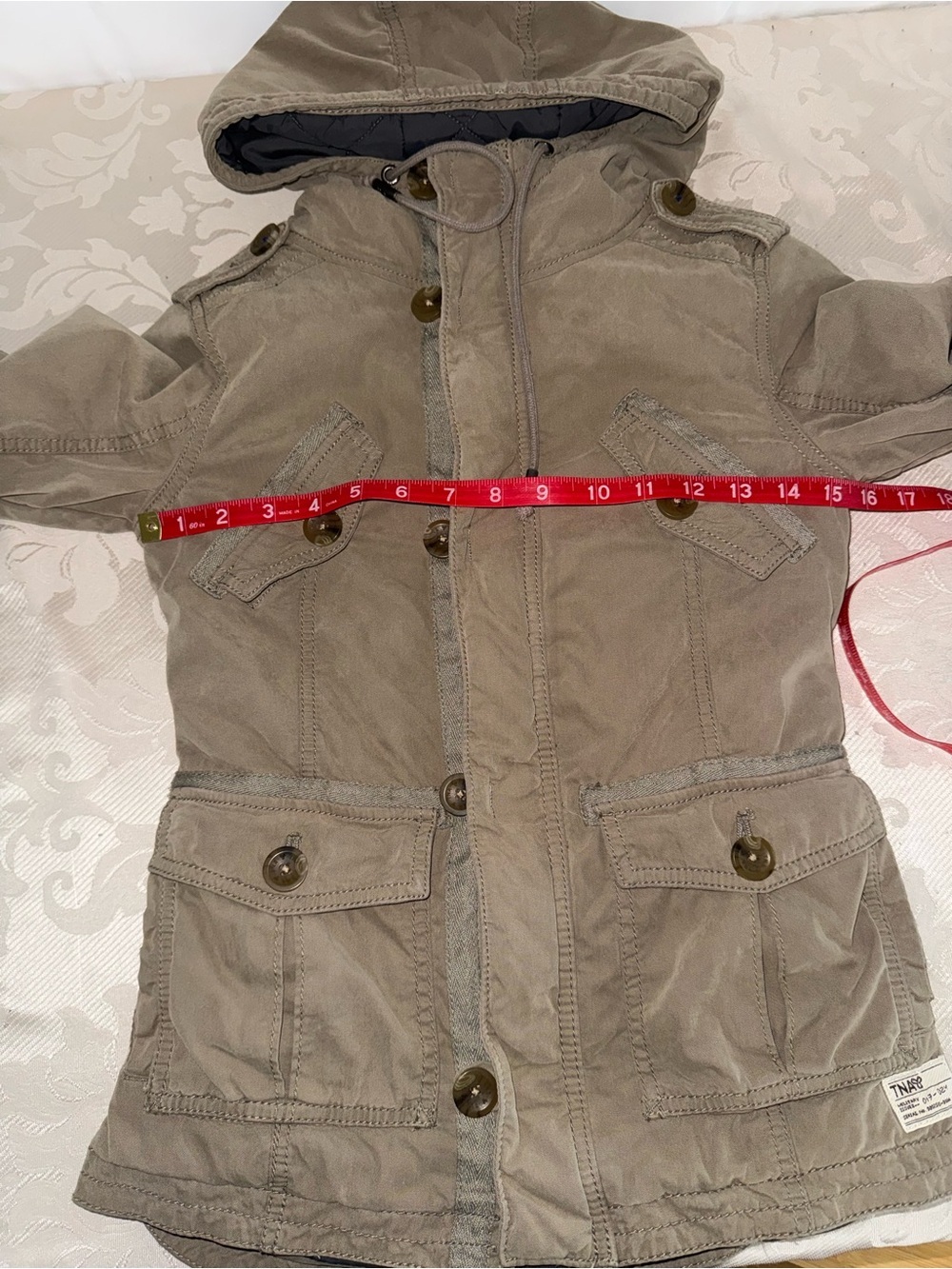 Aritzia TNA Military Jacket 017-024 Khaki Hooded Utility Coat XXS - Picture 6 of 12